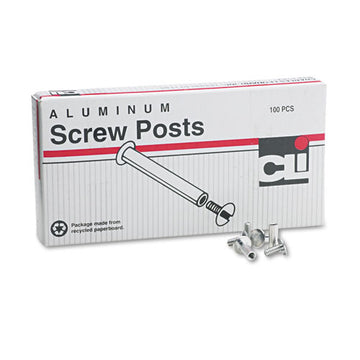Charles Leonard® Post Binder Aluminum Screw Posts, 3-16" Diameter, 1" Long, 100-box freeshipping - TVN Wholesale